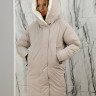 Пальто утепленное с капюшоном. Наполнитель био-пух., бежевый,85 см