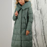 Пальто утепленное с капюшоном. Наполнитель био-пух., зеленый, 120 см