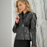 Куртка косуха из натуральной кожи., женская, черный, 60 см