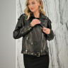 Куртка косуха из натуральной кожи., женский, черный, 60 см