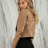 Куртка косуха из натуральной кожи., женская, коричневый, 50 см