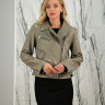 Куртка косуха из натуральной кожи, под ремень., серый, 55 см