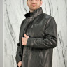Куртка из натуральной кожи, на замке ворот стойка., мужская, черный, 80 см