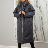 Пальто утепленное с капюшоном. Наполнитель био-пух., графит, 120 см