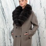 Пальто из кашемира, английский воротник, отделка мех песца. Арт.6043-1 РТ-10531