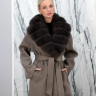 Пальто из кашемира, английский воротник, отделка мех песца. Арт.6043-1 РТ-10531