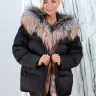 Пуховик утепленный (утиный пух), капюшон/борт мех чернобурой лисы. Арт.22910-5 РТ-9763
