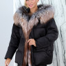 Пуховик утепленный (утиный пух), капюшон/борт мех чернобурой лисы. Арт.22910-5 РТ-9763