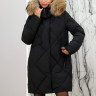 Пальто утепленное(биопух), капюшон отделка мех енота. Артикул 9621 РТ-8688
