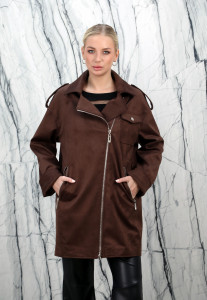 Куртка из искусственной замши, на замке/ворот.Арт.23-11161 РТ-10741