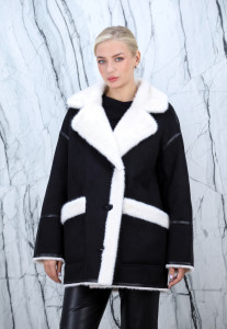 Дубленка из искусственного меха,на пуговицах/английский ворот. Арт.553022 РТ-10339