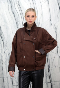 Куртка из искусственной замши, на замке/ворот.Арт.23-11169 РТ-10743