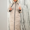 Пальто утепленное с капюшоном. Наполнитель био-пух., бежевый, 110 см