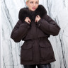 Пуховик с натуральным наполнителем (90% пух,10% перо)капюшон отделка мех песца. Арт.7013 РТ-10492
