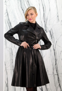 Плащ из натуральной кожи, английский ворот на замке. Арт. В-48, РТ-9161