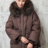 Пуховик с натуральным наполнителем (90% пух,10% перо), капюшон отделка енот. Арт.085 РТ-11040