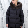 Пуховик с натуральным наполнителем (90% пух,10% перо)капюшон отделка мех песца. Арт.8889 РТ-10499