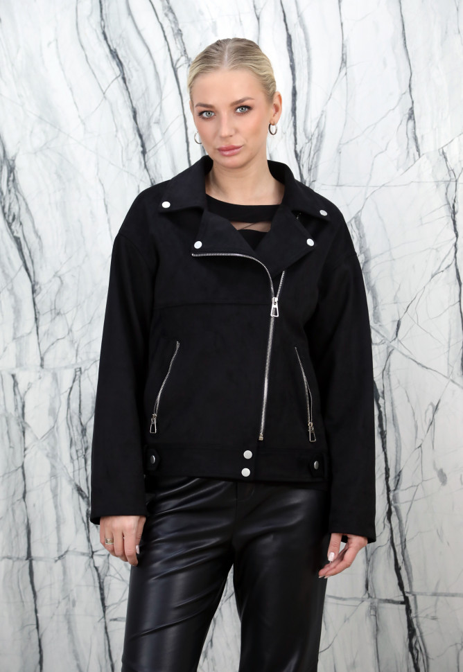 Куртка из искусственной замши, на замке/ворот.Арт.37-5807 РТ-10748