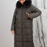 Пальто утепленное (биопух), капюшон отделка  мех лисы. Артикул 27100,РТ- 8713