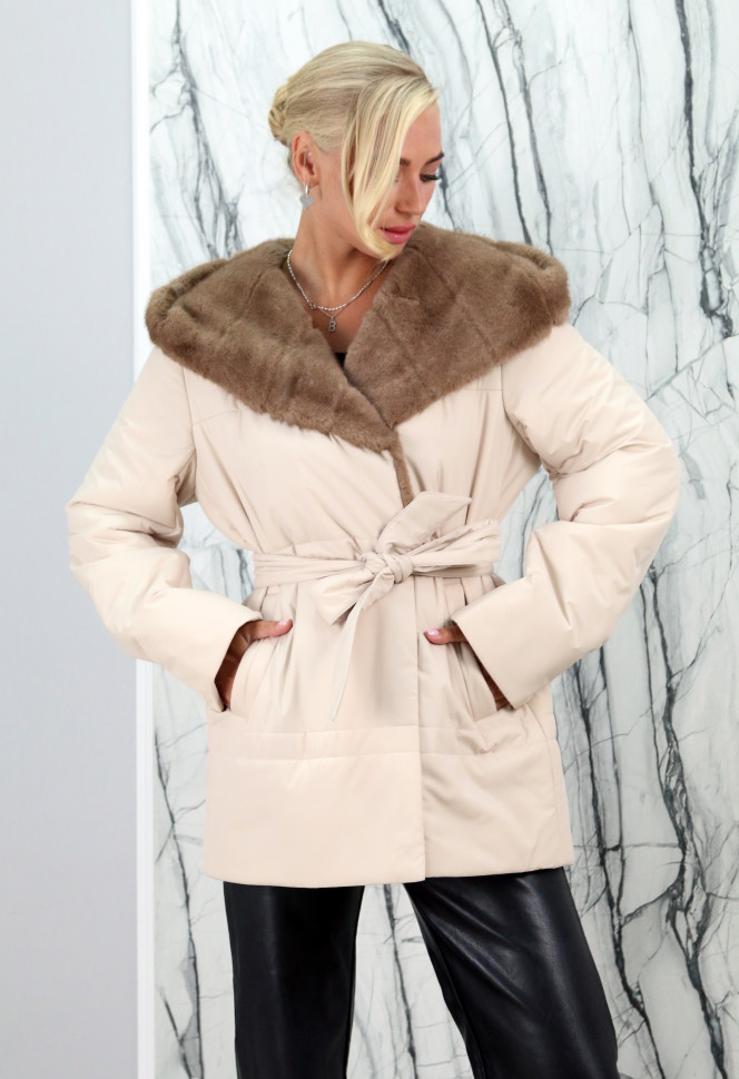 Пуховик утепленный (тинсулейт), капюшон отделка эко мех. Арт.3-2Н313-1Р РТ-9811