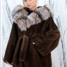Пальто из меха нокри, капюшон мех лисицы. Арт.ZX-2326 РТ-9904