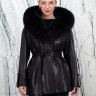 Куртка из натуральной кожи, капюшон отделка мех песца. Арт.25732 РТ-10773