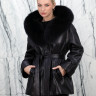 Куртка из натуральной кожи, капюшон отделка мех песца. Арт.25732 РТ-10773