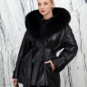 Куртка из натуральной кожи, капюшон отделка мех песца. Арт.25732 РТ-10773