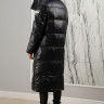 Пальто утепленное с капюшоном. Наполнитель био-пух., черно-зеленый, 120 см