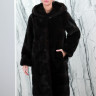 Шуба из меха аукционной норки, поперечного кроя/капюшон. Арт. 456 РТ-4061