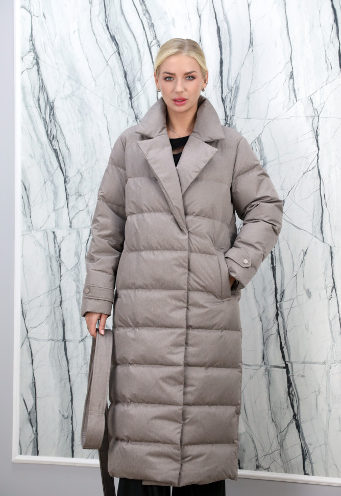 Пуховик с натуральным наполнителем(90%пух,10%перо),английский ворот/пояс. Арт.85886 РТ-10476