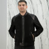 Куртка из натуральной кожи, ворот стойка., черный, 70 см
