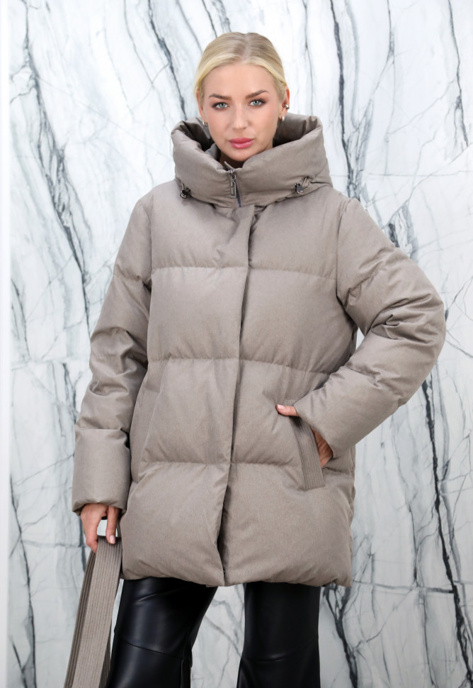 Пуховик с натуральным наполнителем(90%пух,10%перо),капюшон/пояс. Арт.85877 РТ-10437