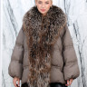 Пуховик утепленный (пух/перо) на замке,воротник мех лисица. Арт. 6069 РТ-10372