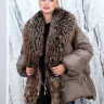 Пуховик утепленный (пух/перо) на замке,воротник мех лисица. Арт. 6069 РТ-10372