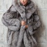 Полушубок из меха чернобурой лисицы Silver Fox(цельные шкурки),капюшон. Арт.099 РТ-11046