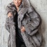 Полушубок из меха чернобурой лисицы Silver Fox(цельные шкурки),капюшон. Арт.099 РТ-11046