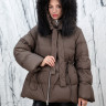 Пуховик с натуральным наполнителем (90%пух,10%перо), капюшон отделка енот. Арт.М8151 РТ-10497