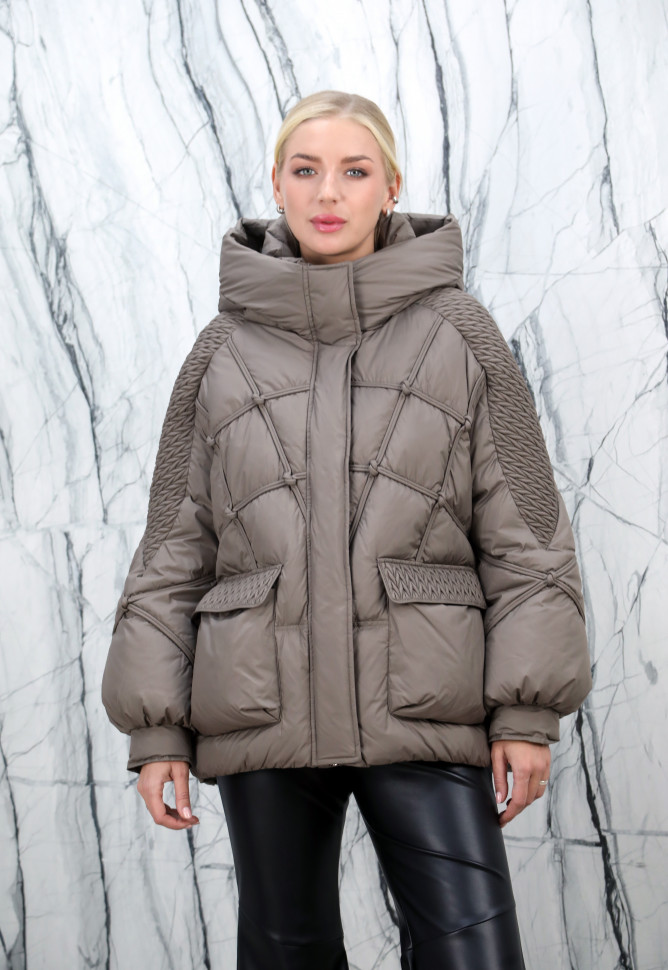 Пуховик с натуральным наполнителем (90%пух,10%перо), капюшон. Арт.Y026-107 РТ-10500