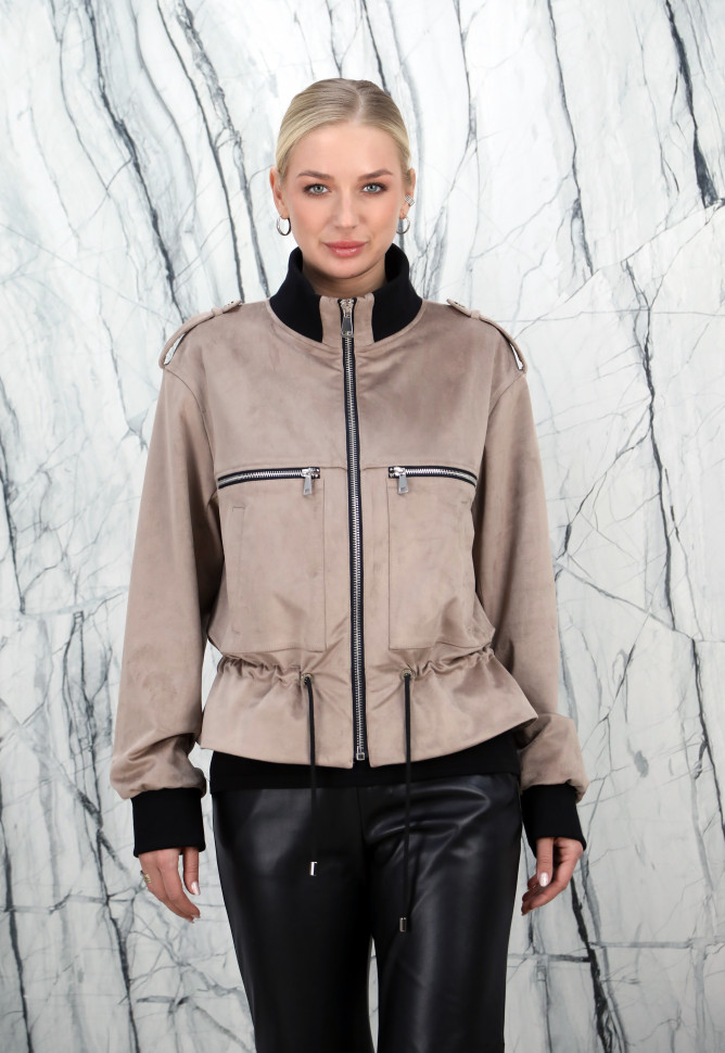 Куртка из искусственной замши, на замке/ворот стойка. Арт.3-9Н332 РТ-10768