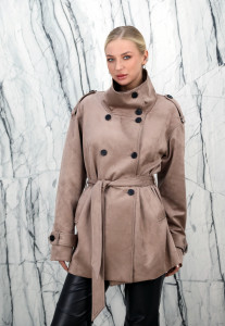 Куртка из искусственной замши, на пуговицах/ворот стойка. Арт.6-СТ212-3 РТ-10770