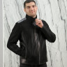 Куртка из натуральной кожи, ворот стойка., черный, 75 см