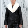 Куртка из натуральной кожи, ворот отделка мех норки. Арт.9888 РТ-10108