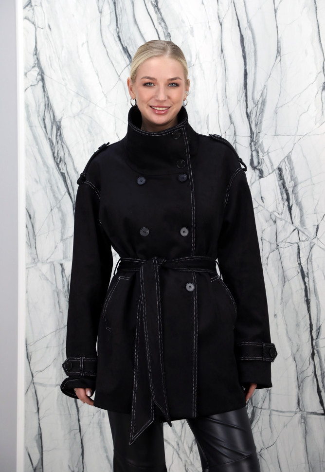 Куртка из искусственной замши, на пуговицах/ворот стойка. Арт.6-СТ212-3 РТ-10771