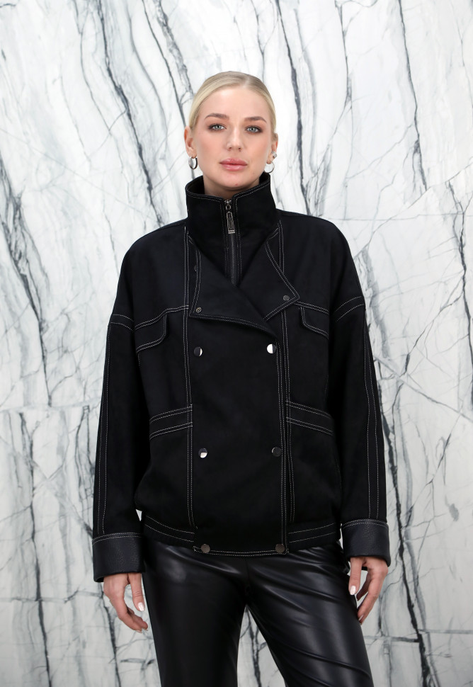 Куртка из искусственной замши, на замке/ворот стойка. Арт.23-11169-2 РТ-10769