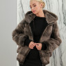 Куртка из меха нутрии, капюшон., фундук, 65 см, артикул - Ф-27/2 РТ-7481