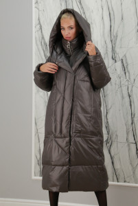 Пуховик утепленный-биопух, капюшон. Артикул Y023-880 PT-7784