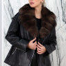 Куртка из натуральной кожи, ворот отделка мех песца. Арт.9852 РТ-10099
