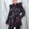 Полушубок из меха овчины(астраган), капюшон норка. Арт.С-295 РТ-5279