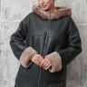 Дубленка из натуральной овчины, на замке/капюшон. Арт.K-2692LK|800OF РТ-10969